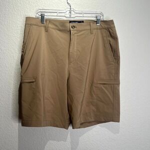 Chaps Golf Shorts Mens 36 Tan Stretch Logo Cargo Pockets Performance Outdoor